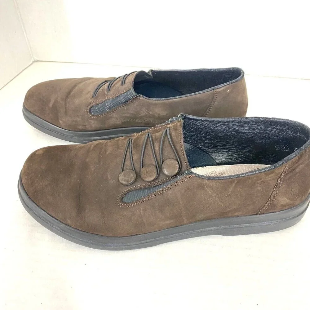 Rieker Antistress Brown Leather Loafers Womens Size 8.5 US Slip On Shoes EUR 39‎